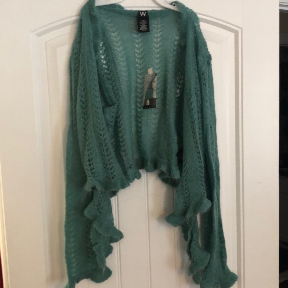 Gorgeous teal knit mohair blend sweater